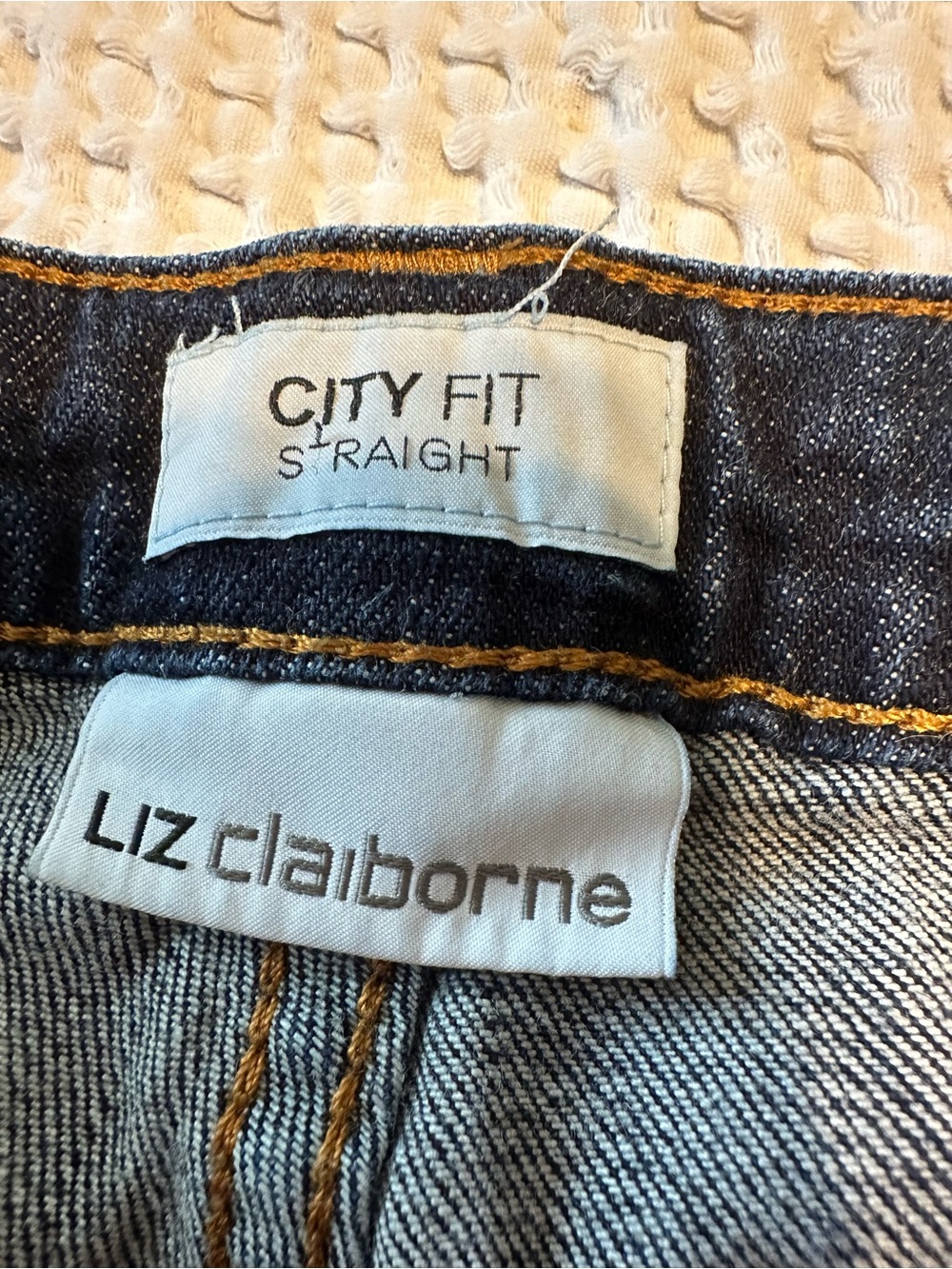 Liz Claiborne Dark Wash Straight Leg Jeans - Picture 6 of 7